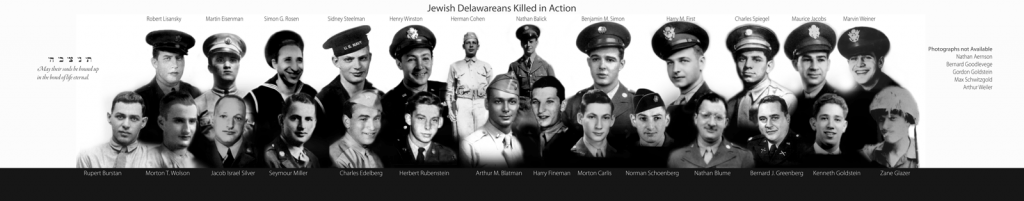 Jewish Delawareans Killed in Action - Jewish War Veterans Department of Delaware memorial at Siegel JCC