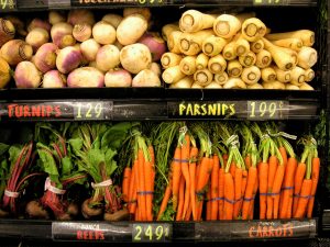 Root Vegetables in market