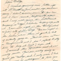 Letter from Benjamin Sidney Steelman to Mollye Sklut.